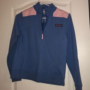 Pink and Blue Whale Vineyard Vines Pullover